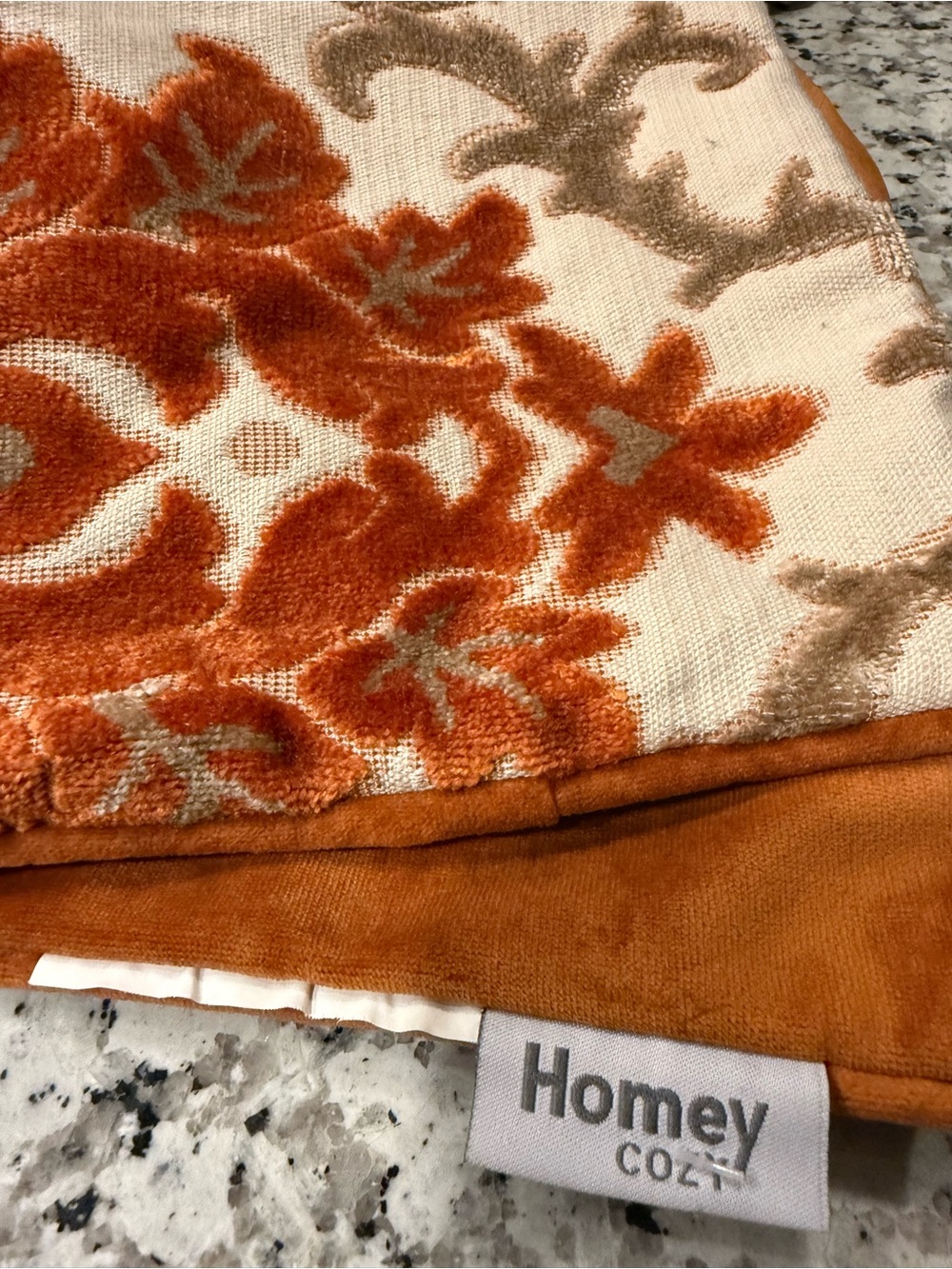 Homey Cozy Set of 3 Luxury 23” x 23” Burnt Orange Damask Pillow Covers - Picture 5 of 9